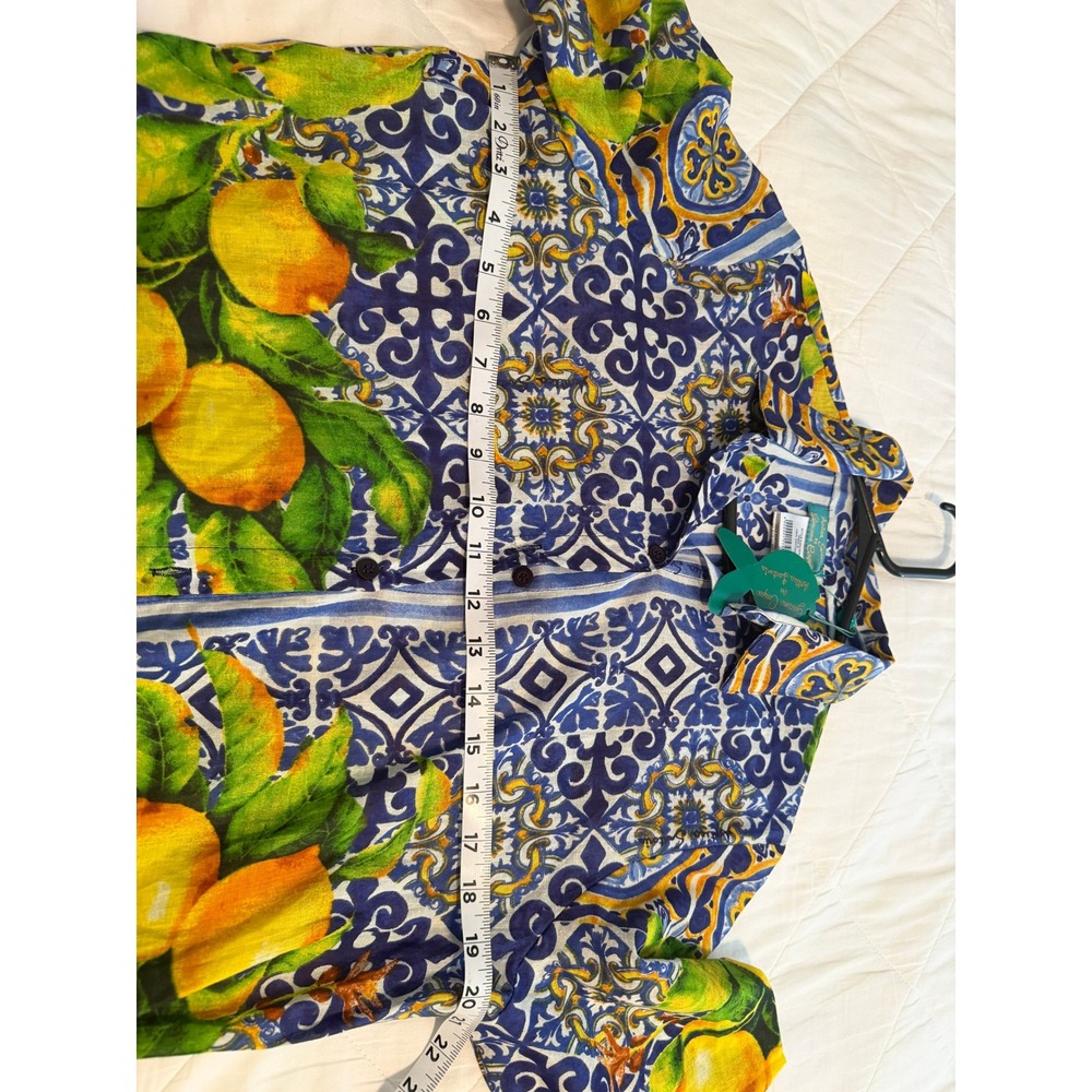 Antica Sartoria Giacomo Cinque Lemon Majolica Print Cotton Shirt Dress DV1979 S - Picture 5 of 6